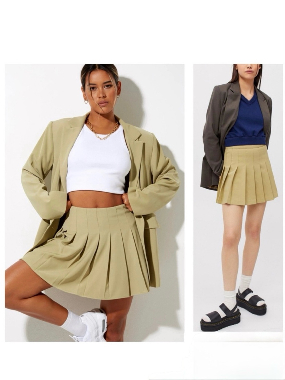 Motel Rocks Casta Pleated Mini Skirt New Size Small